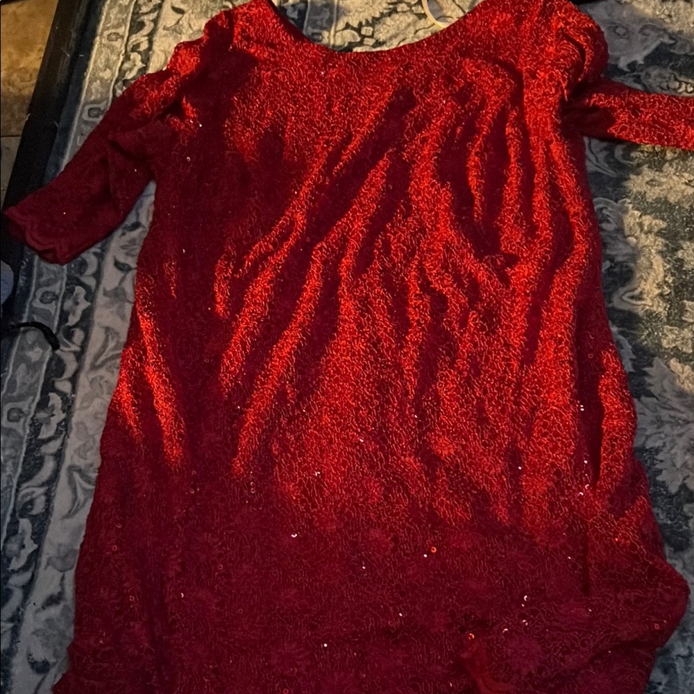Elegant Red Sequin Dress